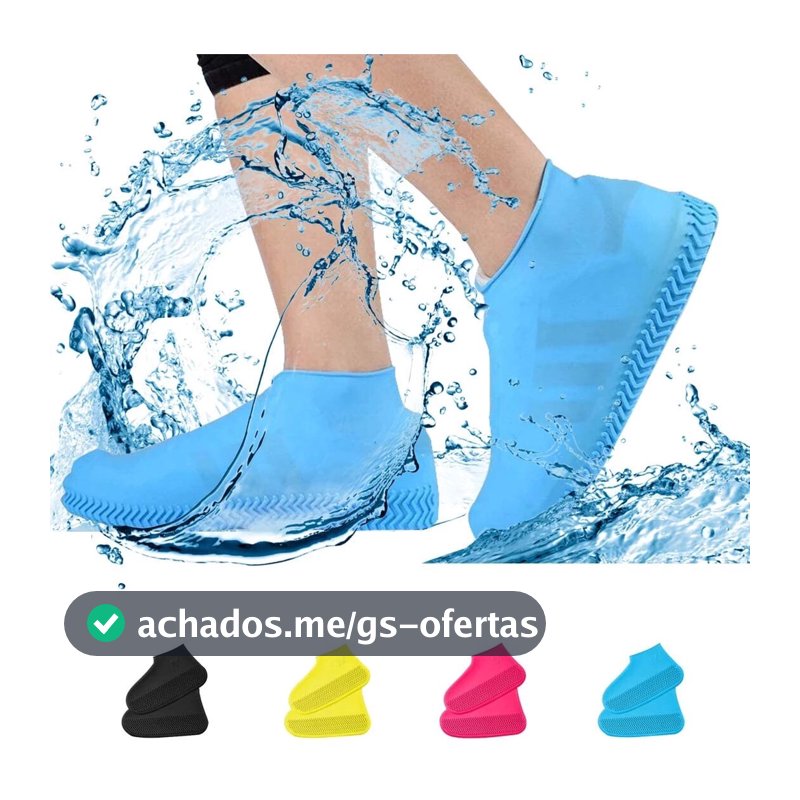 Protetor de Sapato Impermeável para Tênis Capa de Chuva Reutilizável Antiderrapante Unissex M e L