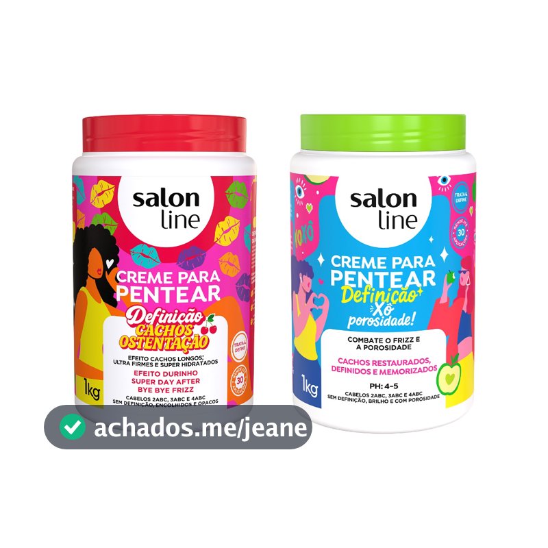 Kit 2 Cremes para Pentear Xô Porosidade & Selagem Máxima e Cachos Ostentação 1kg