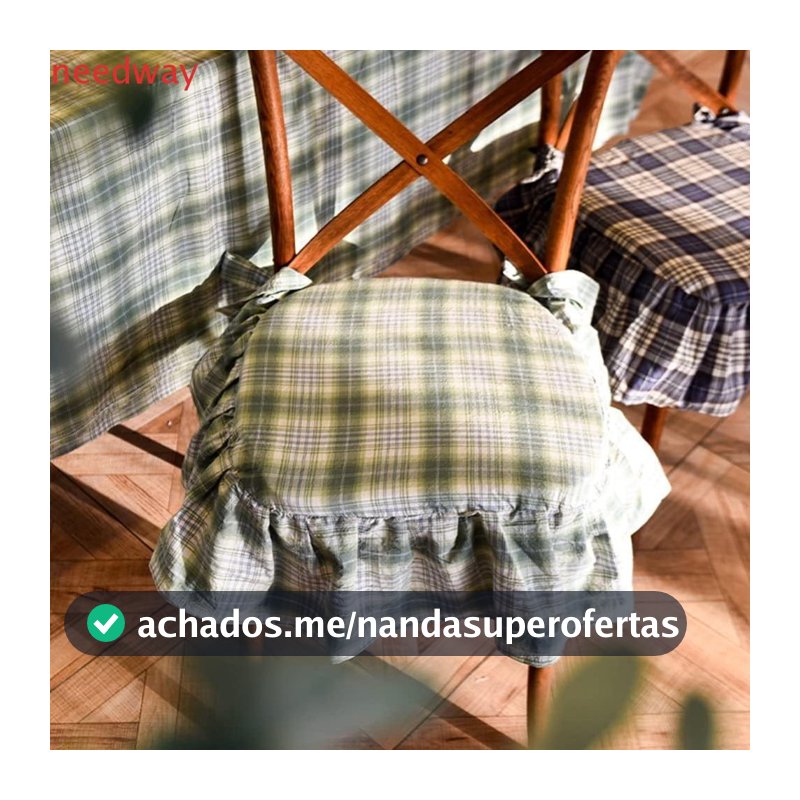 Almofada Para Cadeira De Jantar NEEDWAYB , De Xadrez Com Babados E Enchimento De Espuma Macia Assento Estilo Country Ame