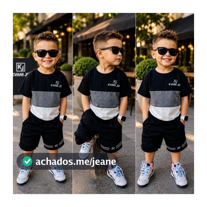 Conjunto Infantil Masculino De Verão - Bermuda + Camiseta Dry-Fit Veste 2 a 12 anos
