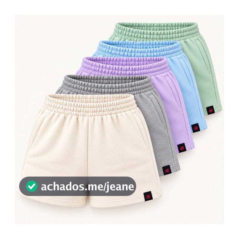 Kit 5 Shorts feminino de Bolso bermuda no moletom short academia feminino com cintura alta