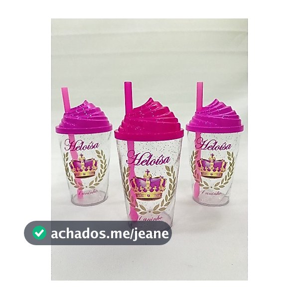 KIT 40 UND Copo 300ml Personalizado com Tampa Chantilly