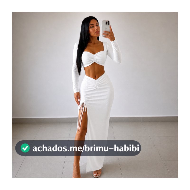 Conjunto Feminino Com Saia Com Fenda e Manga Longa Suplex Premium ( ANTONIA )
