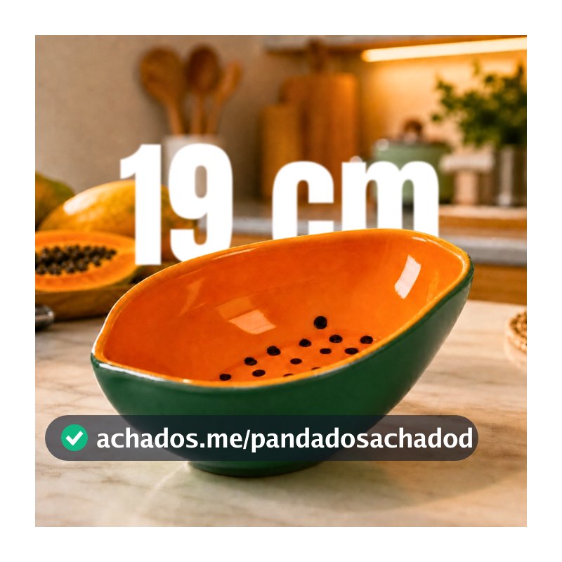 Bowl Mamão Coleção Vasilha Tigela Cumbuca Mamão Bowl em Cerâmica Pote Laranja Louça Decoração Poá Vasilha Frutas