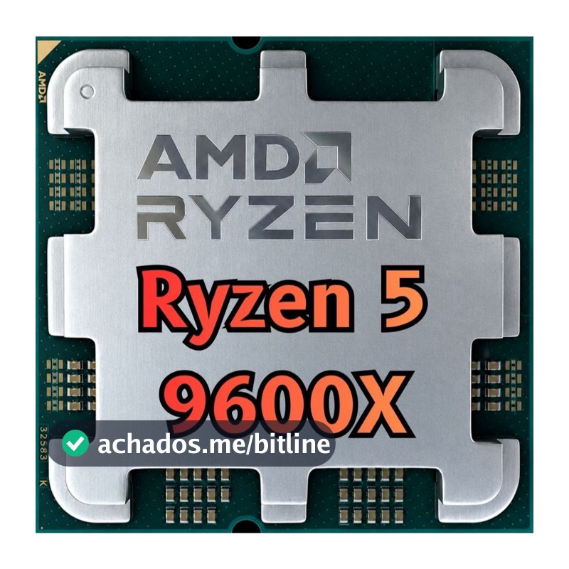 Processador AMD Ryzen 5 9600X, 3.9 GHz (5.4 GHz Max Turbo), Cache 32MB, 6 Núcleos, 12 Threads, AM5, Sem Vídeo Integrado