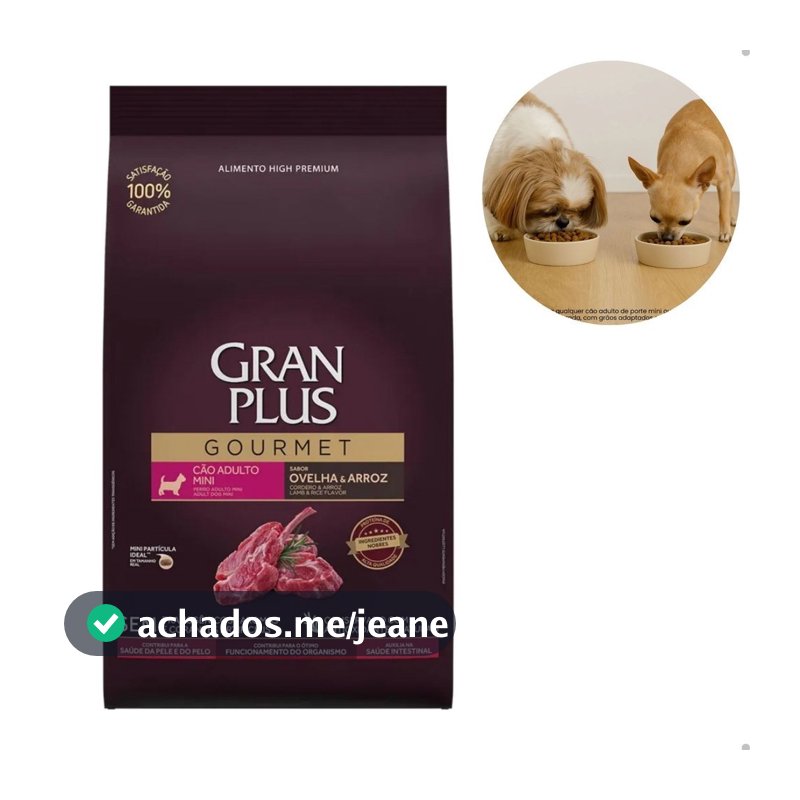 Ração GranPlus Gourmet Cães Adultos Mini Ovelha e Arroz  10,1kg