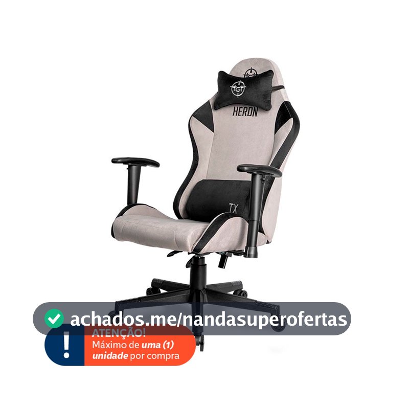 Cadeira Gamer TGT Heron TX Tecido, Preto e Cinza, TGT-HRTX-FB01