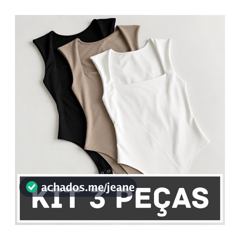 Kit Body Bori Feminino Madri Regata Decote Quadrado Alças Grossas Básico Estiloso