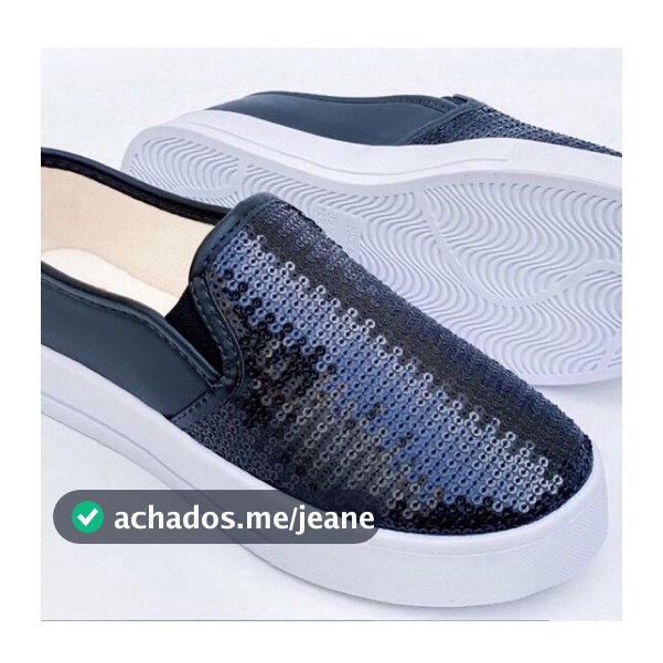 Tênis Feminino Casual Iate Slip On Stillus Calce Fácil confortável Lantejoula