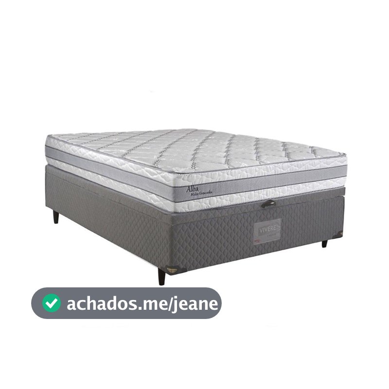 Cama Baú Casal Herval Alba, Molas Ensacadas, 72x138x188 cm