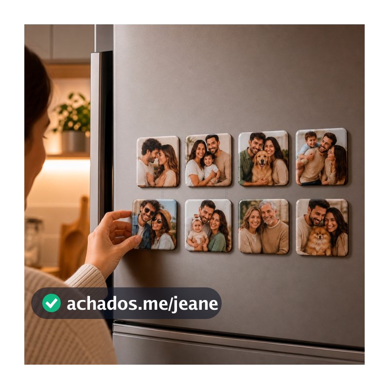 kit Fotos Ímã De Geladeira Personalizado Com Foto 5x5 cm