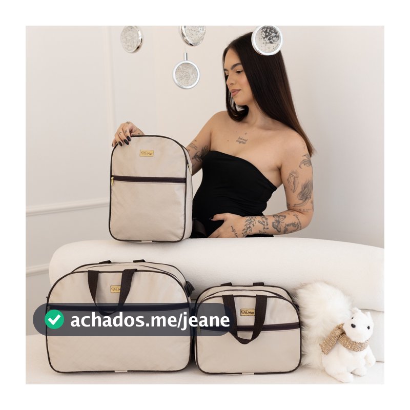 Ki Bolsa Maternidade - Kit 2 e 3 Bolsas Mala Maternidade e Mochila de Passeio Bolsa de Bebê