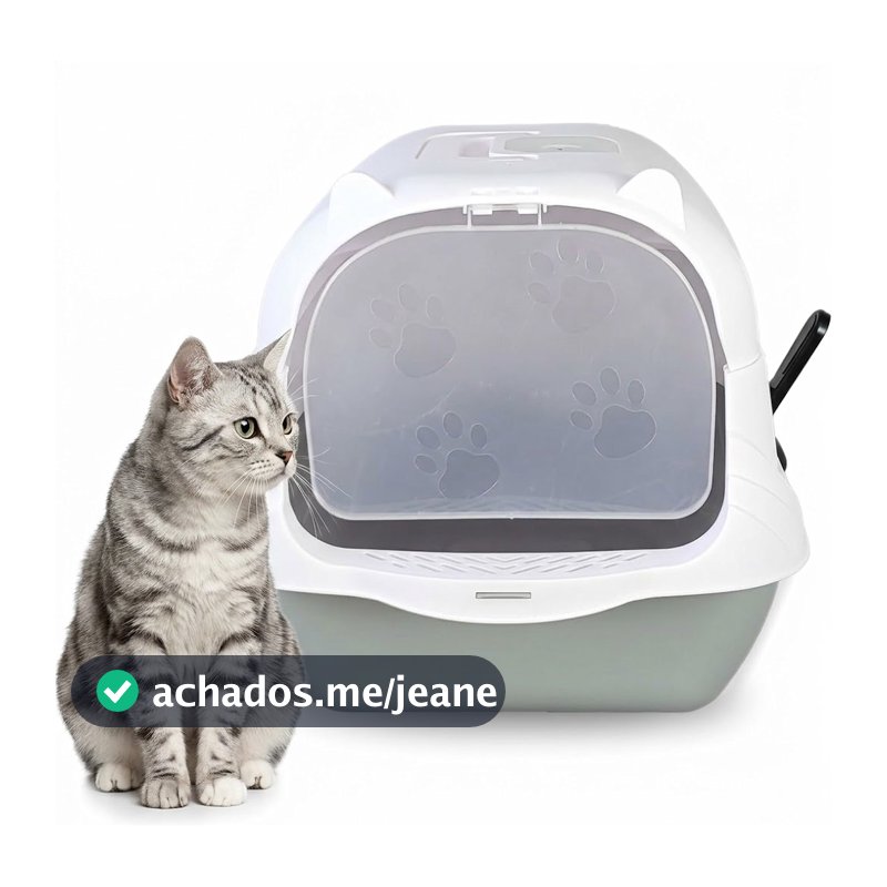 Caixa De Areia Para Gatos Fechada Sanitbox Banheiro Completo Com Pá Higiênica