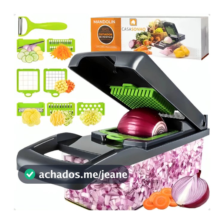 Fatiador Cortador Ralador De Legumes Profissional Multiuso Cozinha Slicer Aço Inox 14 em 1 Verduras Frutas Alimentos