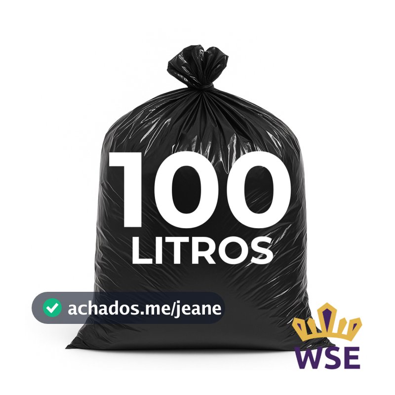 Saco de Lixo Preto 100 Litros Resistente – 100 Unidades Direto da Fábrica Envio Imediato