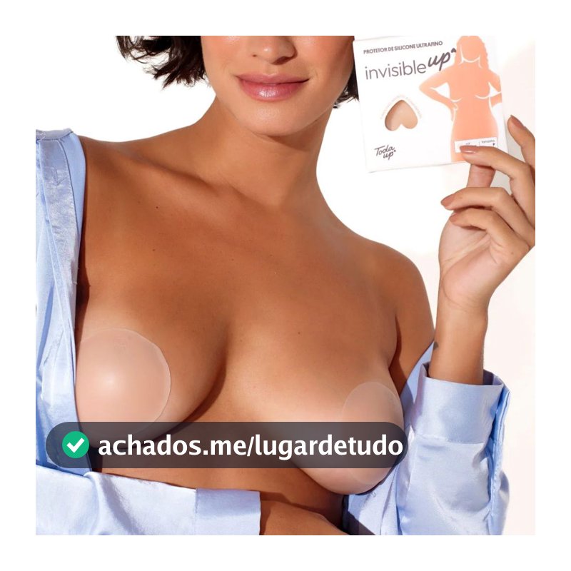 Protetor Tapa Bico do Peito Silicone Adesivo Reutilizável Sutiã Invisível 1 Par Fita UP