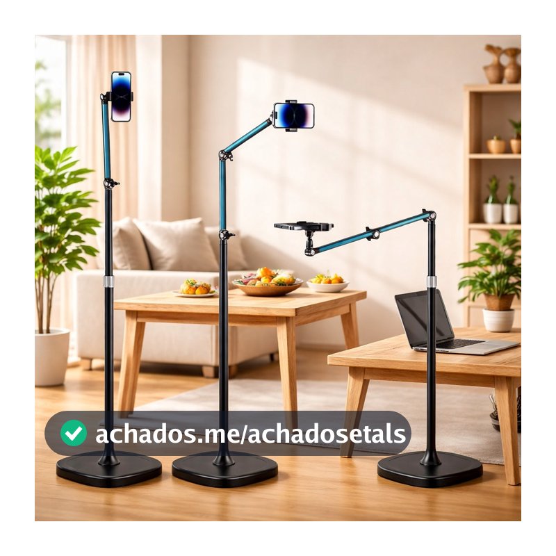 Suporte Articulado para Celular Altura Base Estável Ajuste Livre Gravação Vídeos Mesa OR-PL33