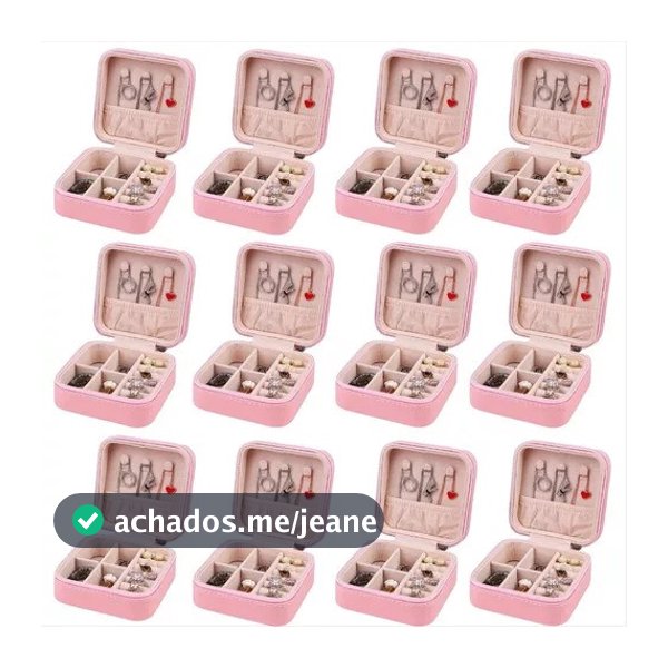 kit 30 Mini Porta Joias Compacto Luxo Viagem Organizador Casamento 15 Anos Dia das Mães Lembrancinha