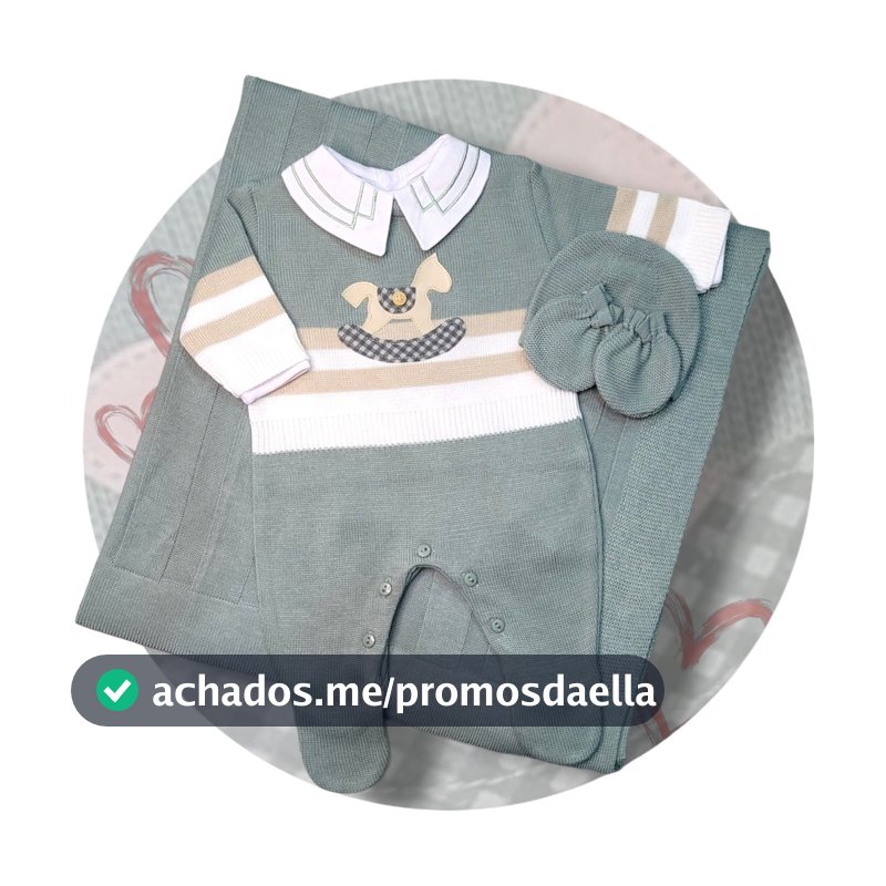 Saída Maternidade Tricô Bebê menino