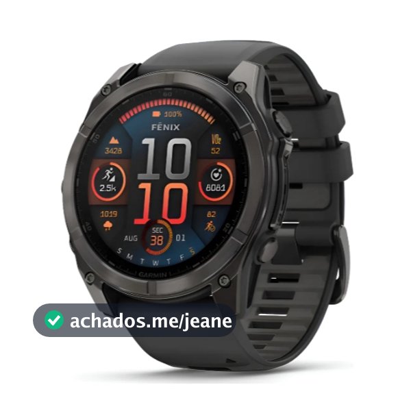 Relogio Garmin Fenix 8 Amoled 47mm Saphire Carbon Preto Envio para algumas regiões restrita