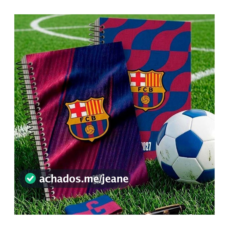 Kit Agenda 2027 Barcelona FC Capa Dura + Caderno 1 matéria 80 folhas
