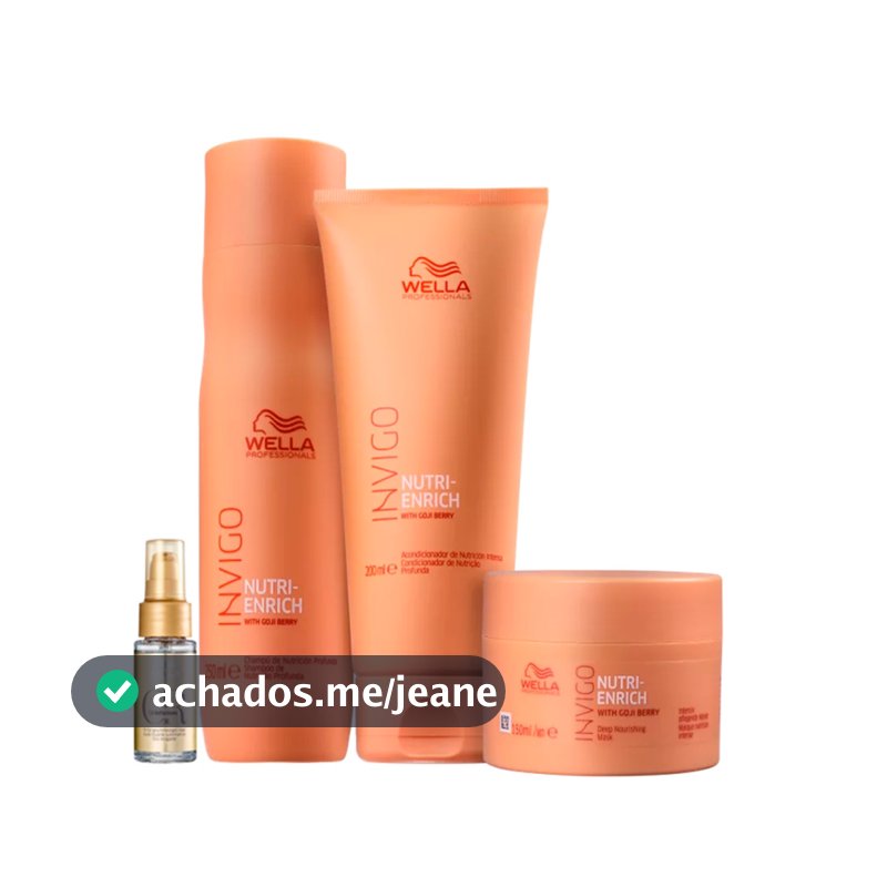 Kit Enrich Shampoo, Cond, Másc e Oil Reflections - Wella