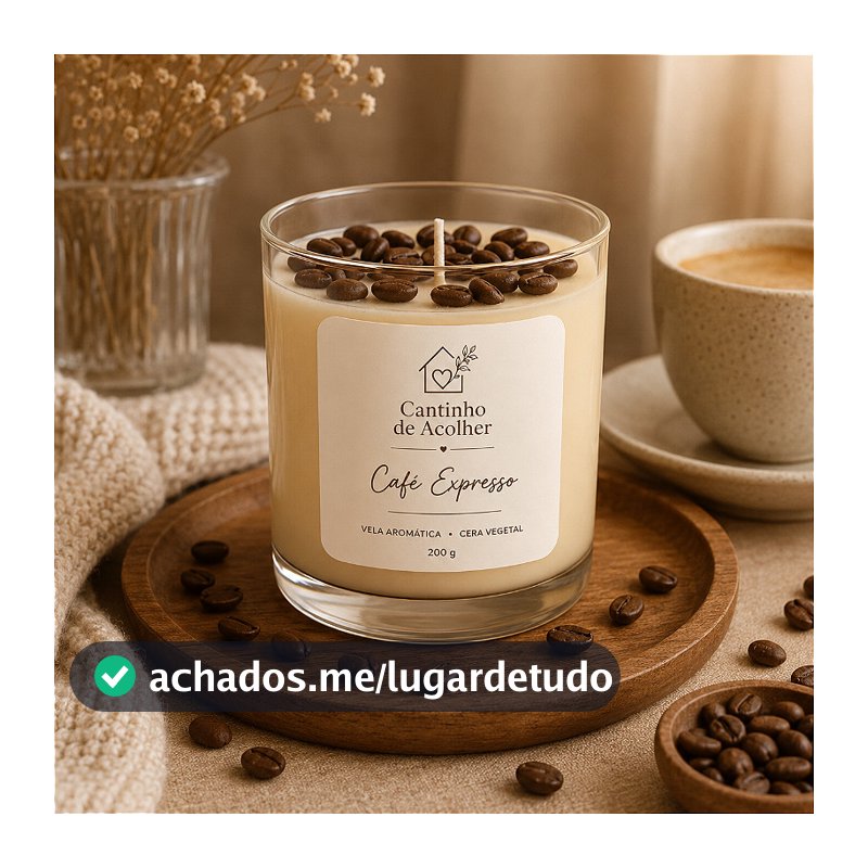 Vela Aromática Café Expresso 200g Cantinho de Acolher - Criandê