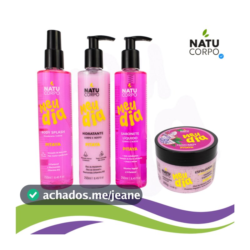 Kit Pitaya - Body Splash 250ml + Hidratante 250ml + Sabonete Líquido 250ml + Esfoliante 300g