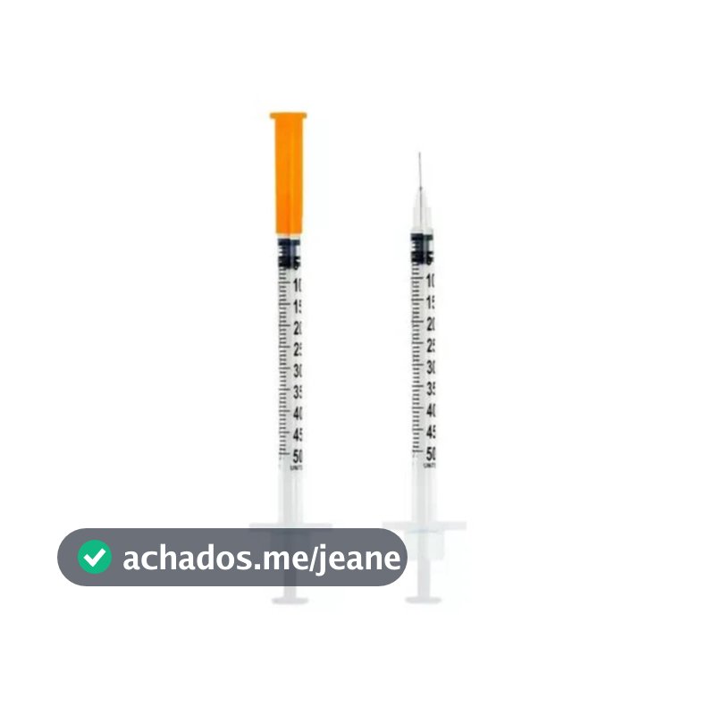 Seringa Insulina 0,5ml agulha fixa 6x0,25mm subcutânea sem espaço morto, agulha mínima para medicamento sem desperdício