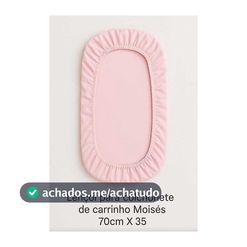 Lençol para colchonete de carrinho moisés na cor rosa bebe 70cm x 35cm