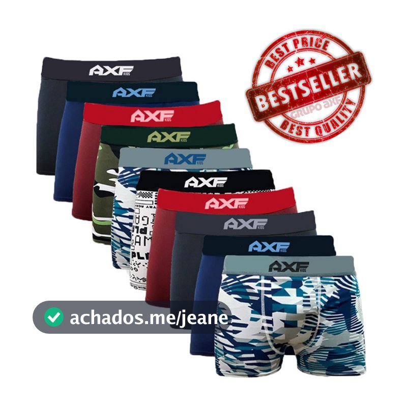 Kit Com 10 Cuecas Microfibra Boxer