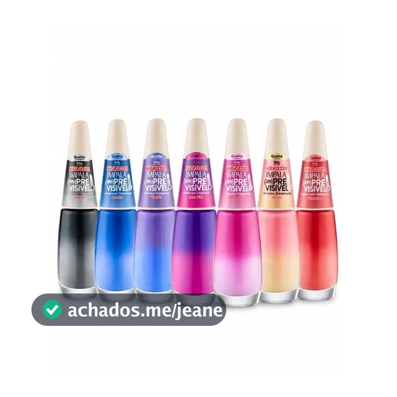 Kit Com 7 Cores de Esmalte Impala Muda de Cor Coleção Imprevisível