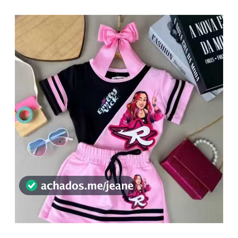 EMILY VICK CONJUNTO BLUSA + SHORT SAIA LANÇAMENTO 2026 FEMININO MENINA ESTILOSO BLOGUERINHA