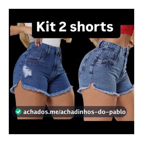 Kit 2 Shorts Jeans Feminino LEVANTA BUM BUM Cintura Alta Desfiado Blogueira Tendência Verão 2026