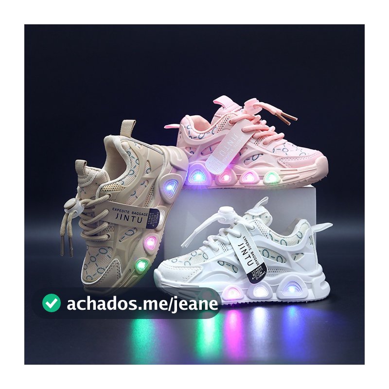 2026 Novo Estilo tênis infantis meninos estudantes casuais sapatos de placa alta meninas sapatos de bebê LED sapatos
