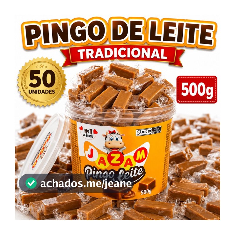 Pingo De Leite Tradicional c/50 unidades 500g - Jazam