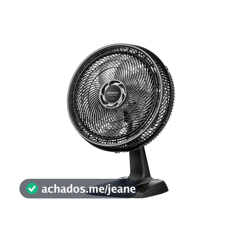 Ventilador de Mesa Mondial Turbo Force VTF-40-8P-BS 40cm 8 Pás 3 Velocidades Preto e Prata