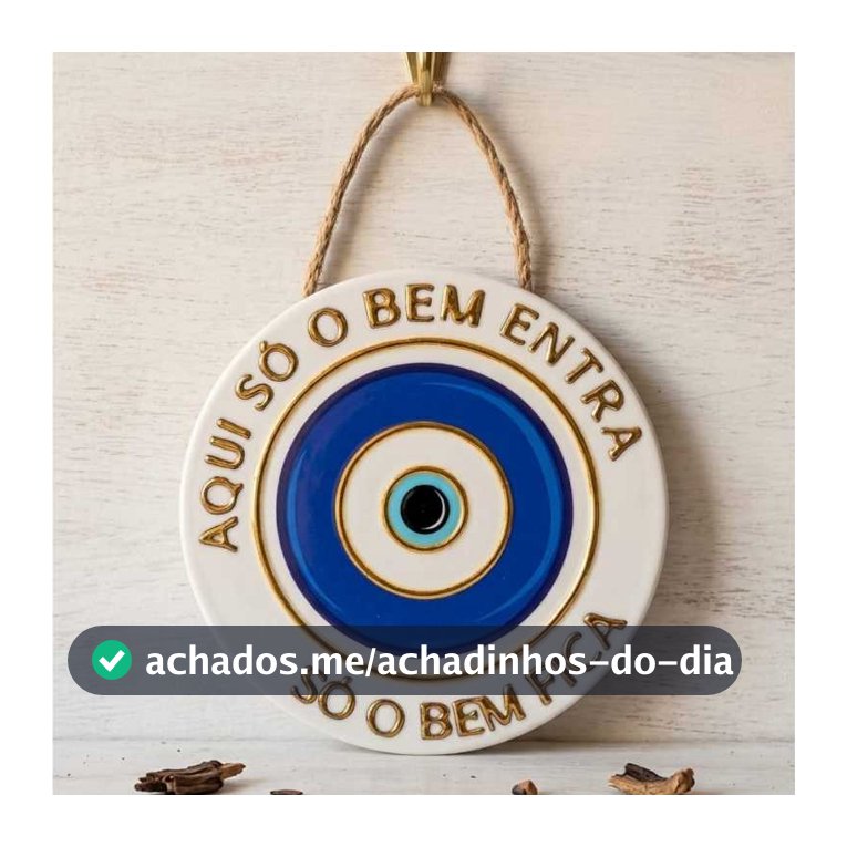 Mandala Olho Grego Porcelana Cerâmica placa Decorativa 16cm