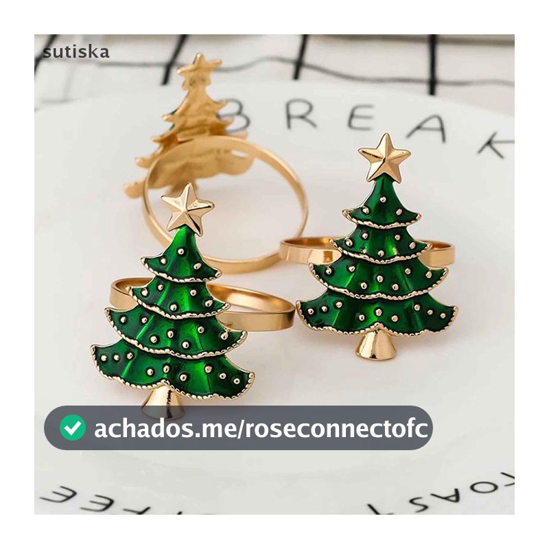 sutiska 6 Peças Anéis De Guardanapo De Natal Enfeites De Árvore Casa Cozinha Mesa De Jantar Decoração Suprimentos De Fes