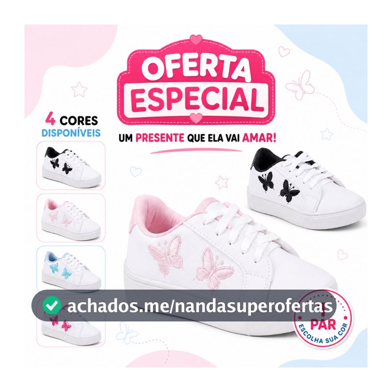 Tenis Infantil Escolar confortavel macio antiderrapante menina