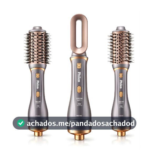 Escova Secadora Alisadora Philco 3 Em 1 1300w Original Anti-frizz 230°c Efeito de Salao