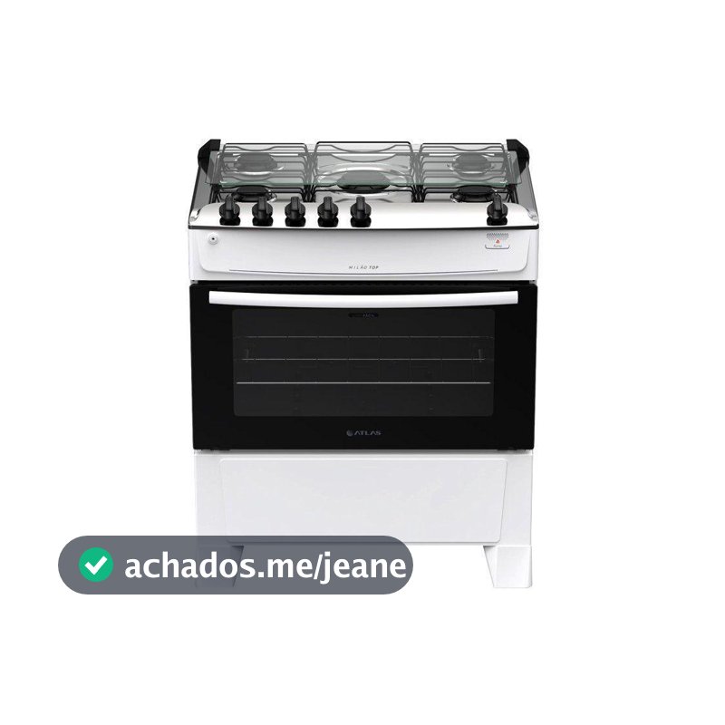 Fogão 5 Bocas Atlas Branco Milão Top