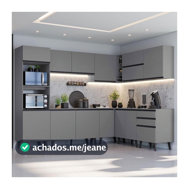 Armário de Cozinha Completa de Canto 465 cm Nice Madesa 01
