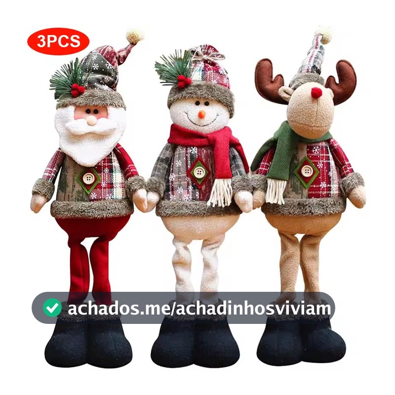 3 Pçs 60cm 60cm/20cm Bonecos Grandes De Natal / Papai Noel / Boneco De Neve / Alce Para Decoração De Natal Casa / Janela