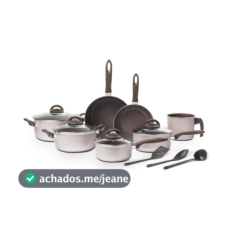 Jogo de Panelas Brinox 10 Peças Ceramic Life Nevada Champanhe