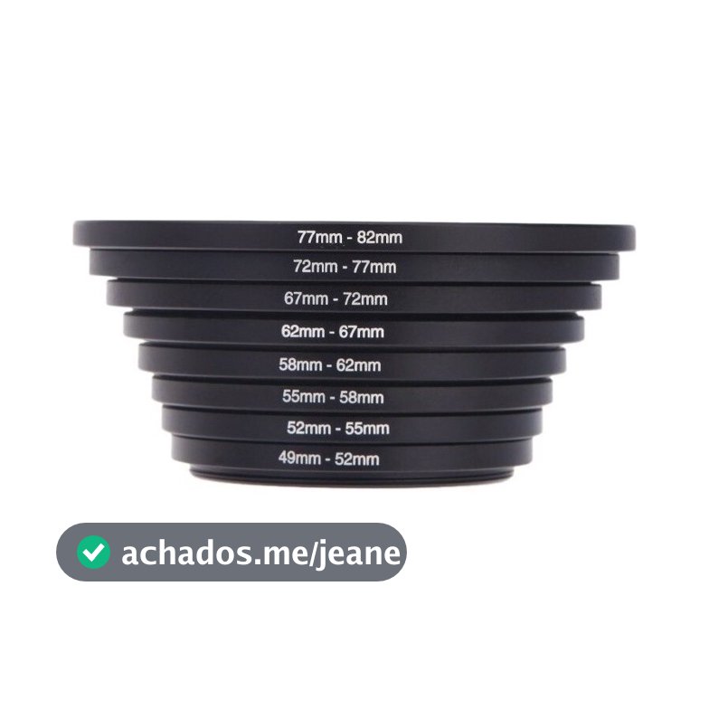 Kit 8 Anel Adaptador Step Up Filtro Lente 49mm-82mm  Alta qualidade PRONTA ENTREGA
