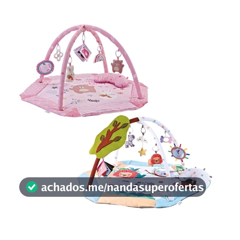 Tapete De Atividade Bebê Cercado Ginásio Interativo 4x1 Brinquedo Sensorial Holiday Maxi Baby