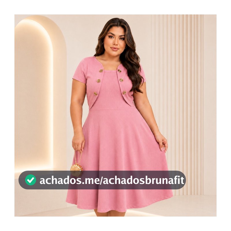 Vestido Midi Evangélico com Blazer Fake Feminino Social Elegante - Look Igreja Culto ou Trabalho