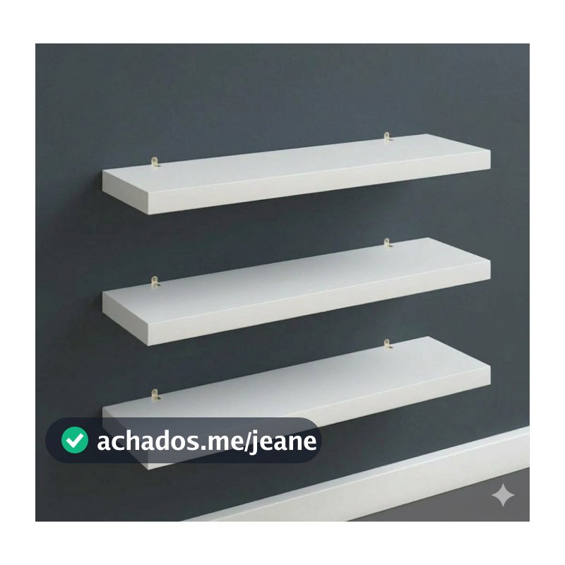 Kit 3 Prateleiras Retas de Parede em MDF 30cm + Kit Instalação Decoração