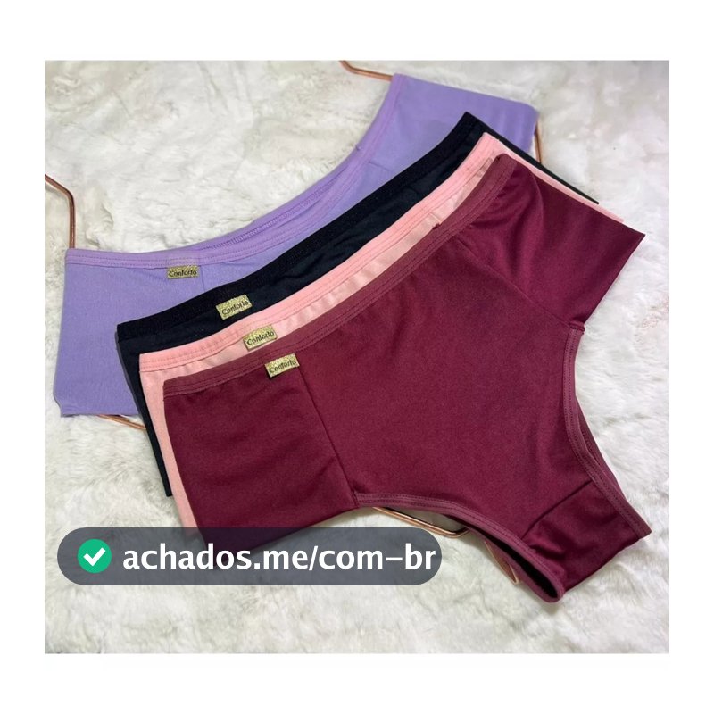 Kit Calcinha Pala Dupla Segura Barriga Pós Parto Cós Alto Microfibra Conforto
